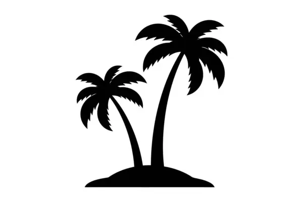 Hindistan cevizi palmiye ağacı simgesi basit bir illüstrasyon