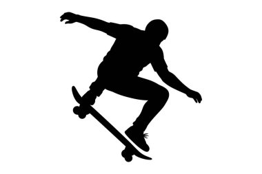 Kaykaylı bir adamın vektör silueti.