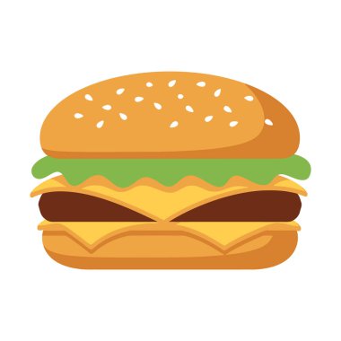 Hamburger ikonu vektör illüstrasyonu