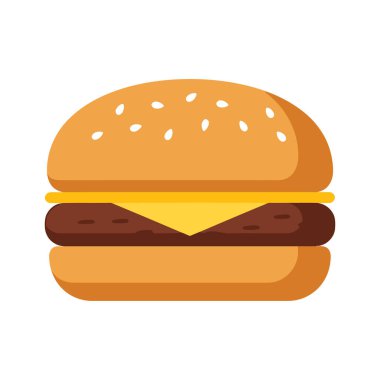 Hamburger lokanta simge vektör illüstrasyon izole