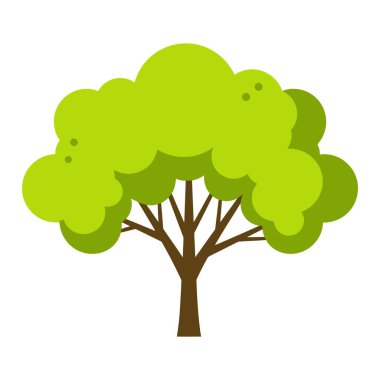 Ağaçların simgesi. Beyaz arkaplanda izole edilmiş vektör illüstrasyonu