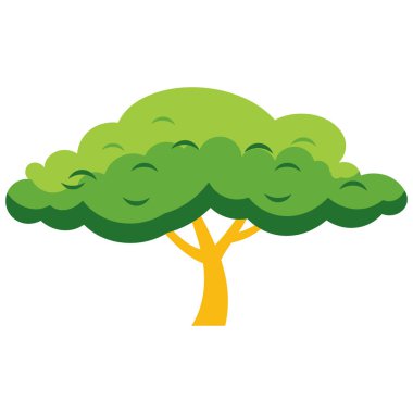 Beyaz arka planda yeşil ağaçlar. vektör illüstrasyonu