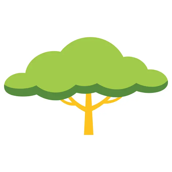 ağaç düz biçim simgesi, vektör illüstrasyonu, doğa konsepti