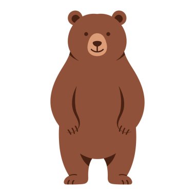 Beyaz arka planda kahverengi ayı