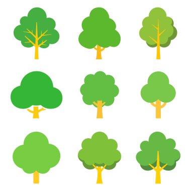 yeşil ağaçlar set