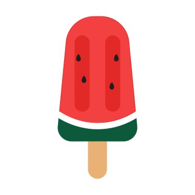Karpuz dondurma ikonu, düz dizayn.