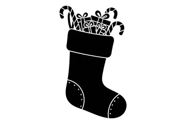 Yılbaşı çorap ikonu. Web için Noel süslemeleri vektör simgesinin basit bir illüstrasyonu