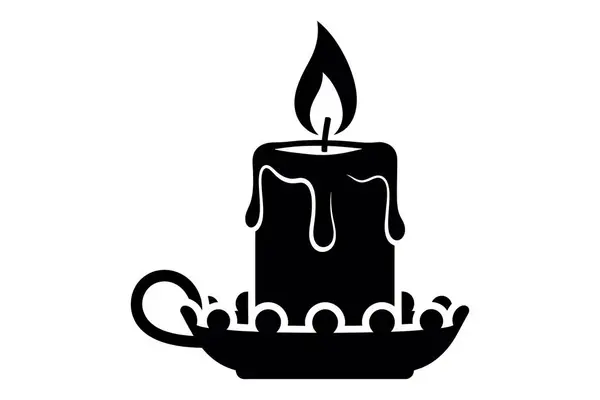 mumlu mum, illüstrasyon, beyaz arkaplanda vektör