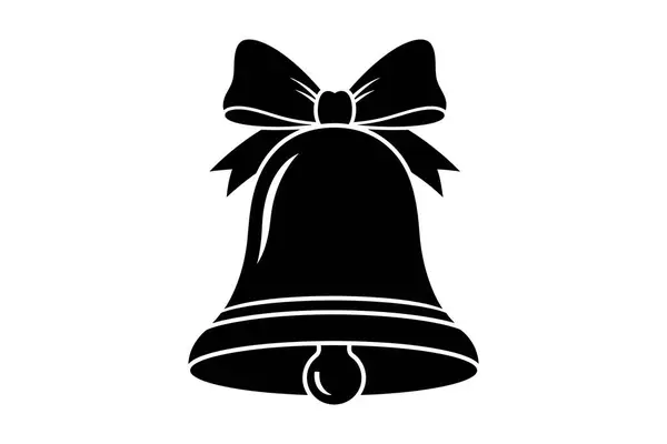 Siyah ve Beyaz Noel Çanı Silueti Şenlikli Tatil Süslemesi