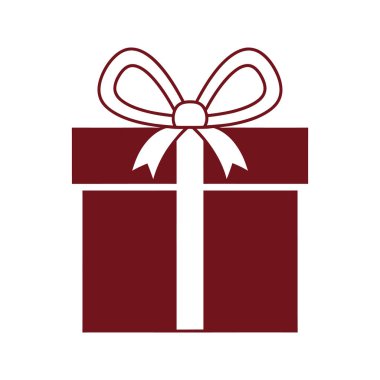 Minimalist ve zarif bir tarzda beyaz bir fiyonkla süslenmiş kırmızı bir hediye kutusunun ayrıntılı bir temsili. Yüksek kaliteli tasarım tatil, Noel ve kutlama temalı projeler için mükemmel..