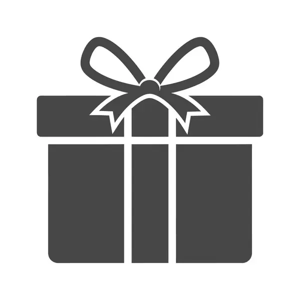Basit Yay Paketli Minimalist Gri Hediye Kutusu Sunum Simgesi