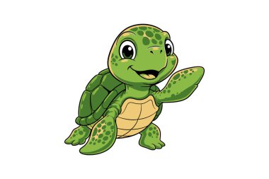 Kaplumbağa çizgi film hayvanı. Güzel illüstrasyon. beyaz arkaplanda izole edilmiş.