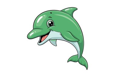 sevimli balina çizgi film illüstrasyon