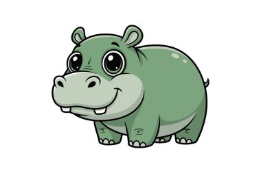 vektör çizim karikatür su aygırı