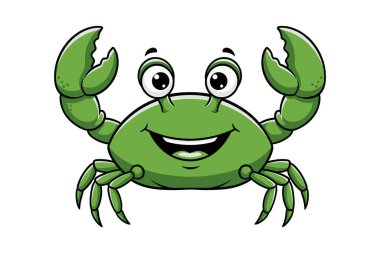 sevimli yengeç çizgi film karakteri çizimi