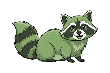 Çizgi film rakunu. vektör illüstrasyonu