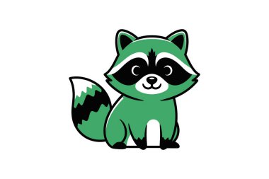 Sevimli rakun hayvan çizgi filmi izole vektör çizimi