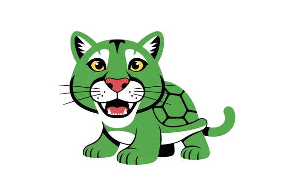 Yeşil renkli çizgi film kaplanı..