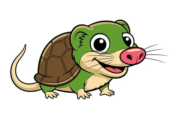 Küçük şirin kaplumbağa çizgi filminin vektör çizimi