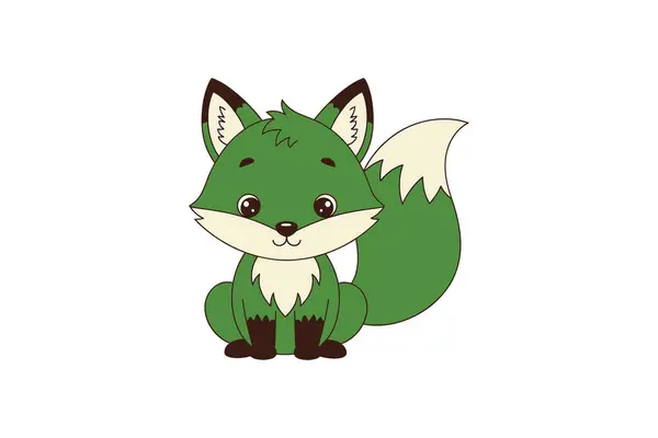 Şirin tilki hayvan çizgi film ikonu izole