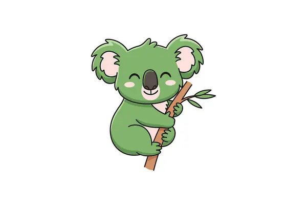 İzole edilmiş şirin koala çizgi filmi