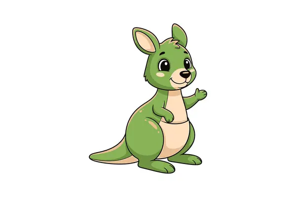 Şirin kanguru çizgi film karakterinin vektör çizimi