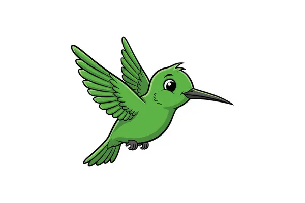 Uçan sevimli yeşil kuş çizgi filmi
