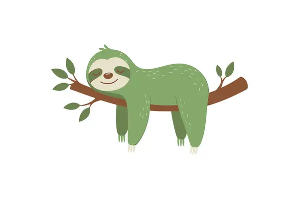 Komik sevimli çizgi film karakteri. Vektör çizimi. Komik tembel hayvan..