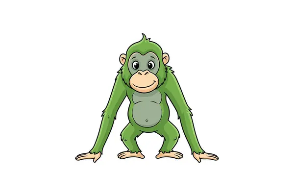 maymun simgesi karikatürü izole edildi. Maymun simgesinin vektör illüstrasyonu