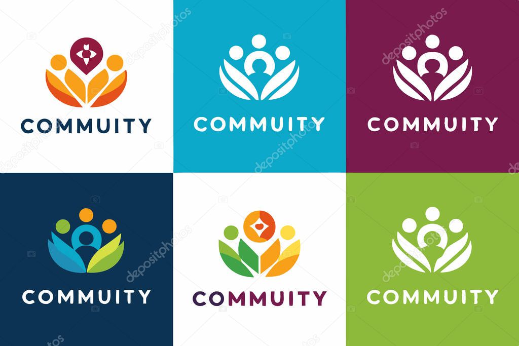 Community logo icon vector isolated