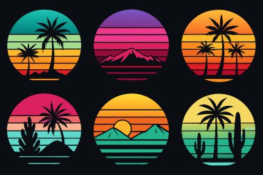 Yaz gün batımı t-shirt tasarımı