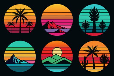 Yaz gün batımı t-shirt tasarımı