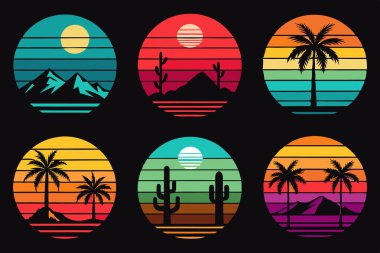Yaz gün batımı t-shirt tasarımı
