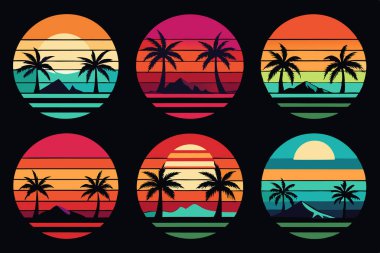 Yaz gün batımı t-shirt tasarımı