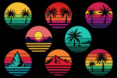 Yaz gün batımı t-shirt tasarımı