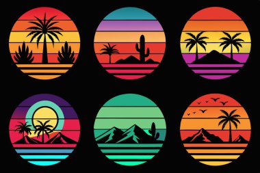 Yaz gün batımı t-shirt tasarımı