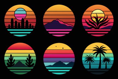 Yaz gün batımı t-shirt tasarımı