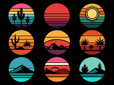 Yaz gün batımı t-shirt tasarımı