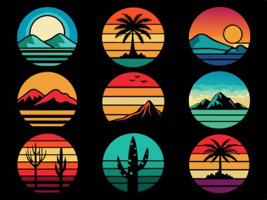 Yaz gün batımı t-shirt tasarımı