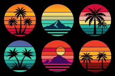 Yaz gün batımı t-shirt tasarımı