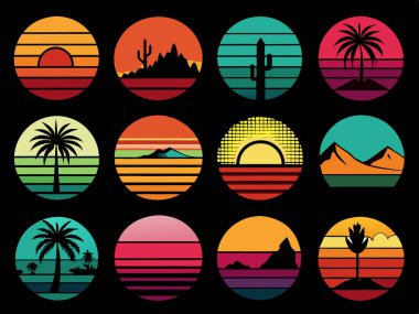 Yaz gün batımı t-shirt tasarımı