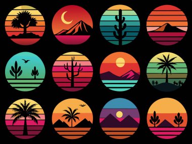 Yaz gün batımı t-shirt tasarımı