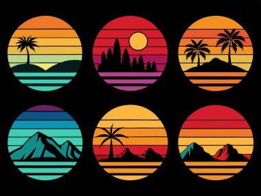 Yaz gün batımı t-shirt tasarımı
