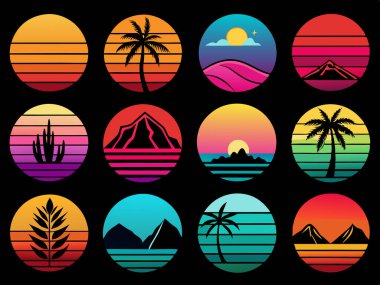 Yaz gün batımı t-shirt tasarımı