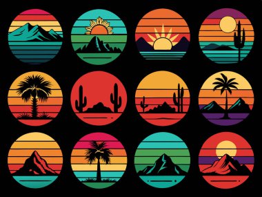 Yaz gün batımı t-shirt tasarımı