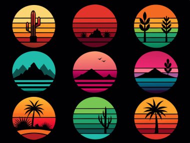 Yaz gün batımı t-shirt tasarımı