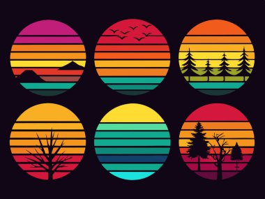 Yaz gün batımı t-shirt tasarımı