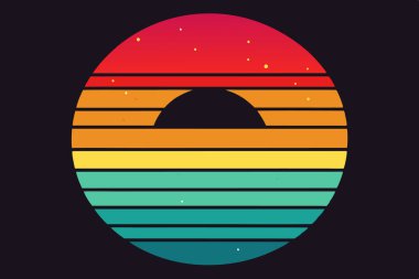 Yaz gün batımı t-shirt tasarımı