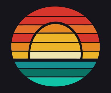 Yaz gün batımı t-shirt tasarımı