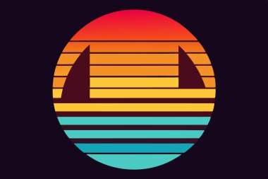 Yaz gün batımı t-shirt tasarımı